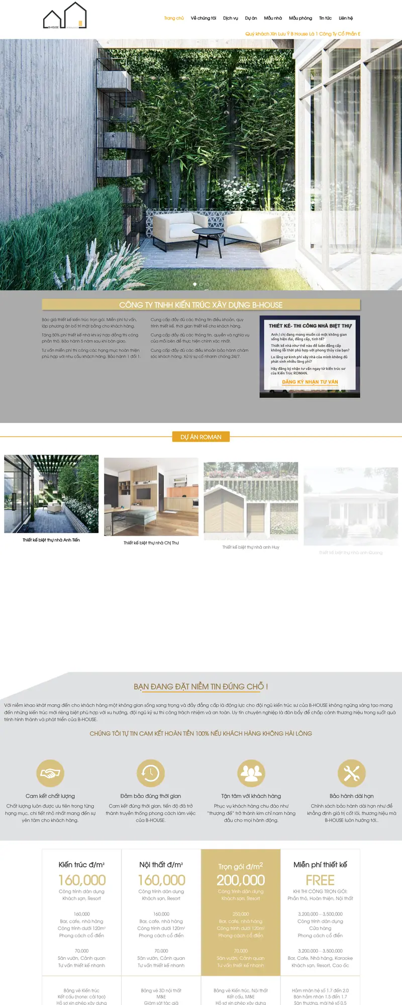 Mẫu web thiết kế biệt thự