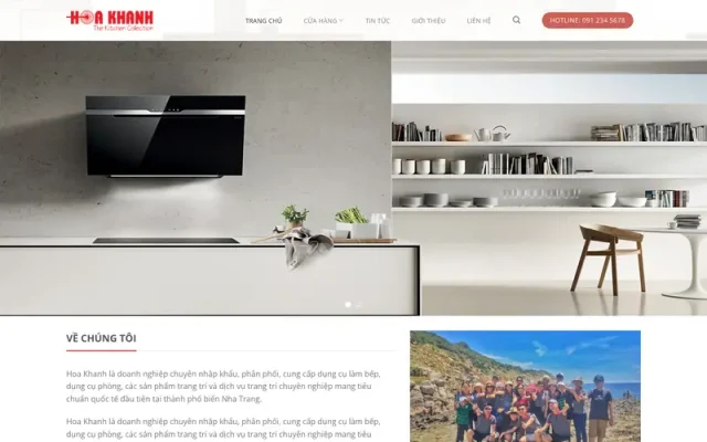Mẫu web bán thiết bị bếp