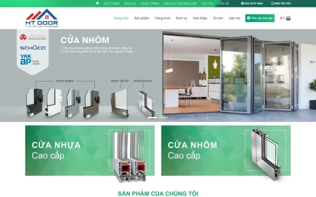 Mẫu web bán cửa nhôm 01
