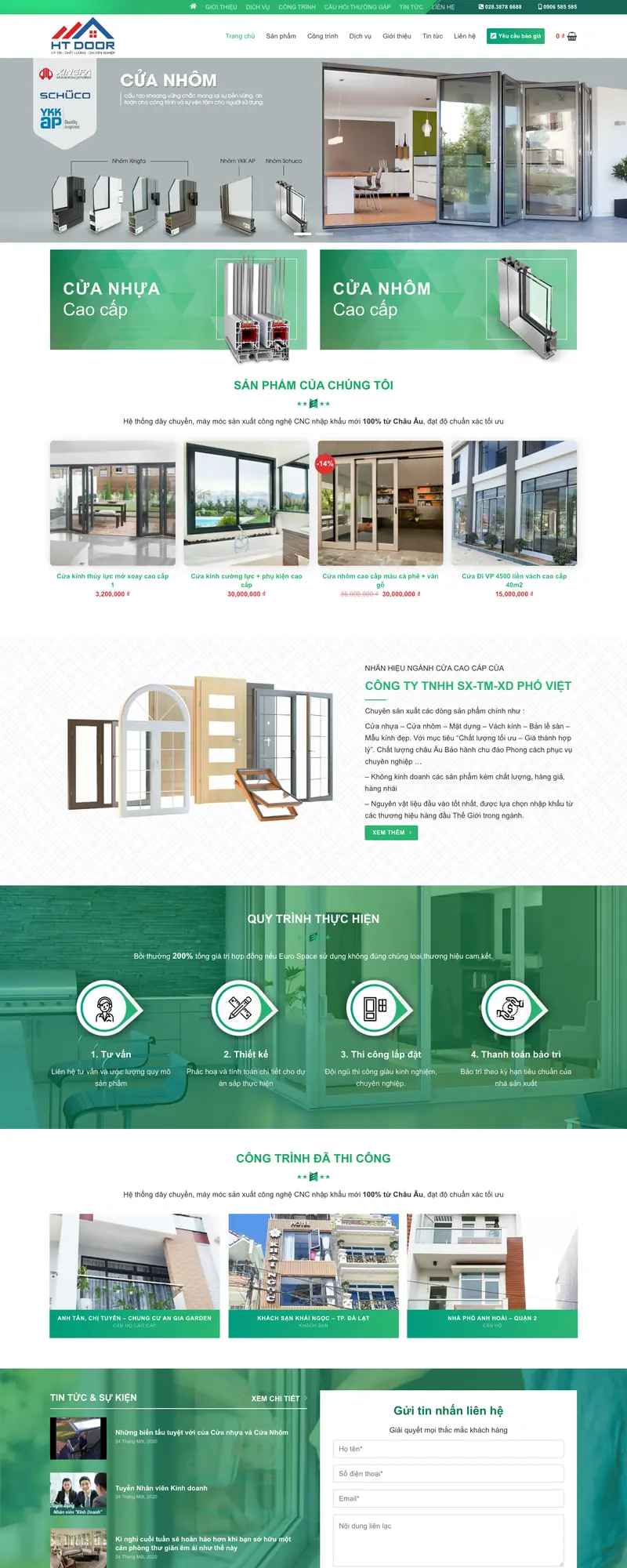 Mẫu web bán cửa nhôm 01