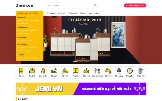 Mẫu web bán đồ gỗ