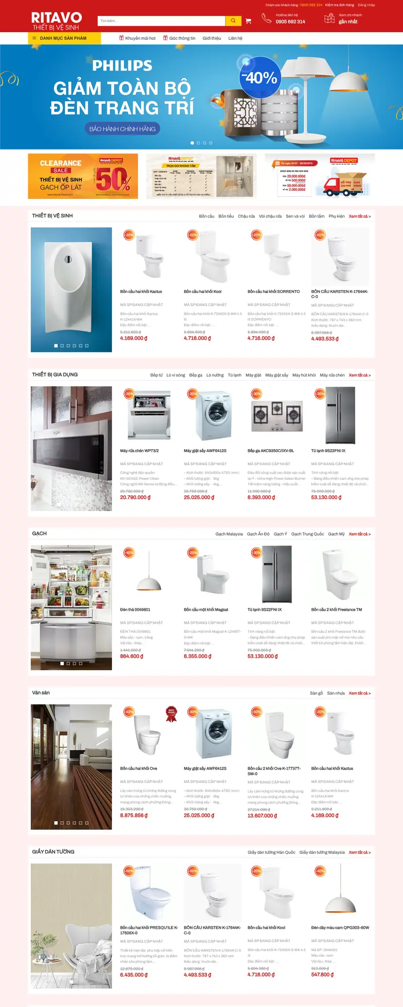 Mẫu web bán thiết bị vệ sinh