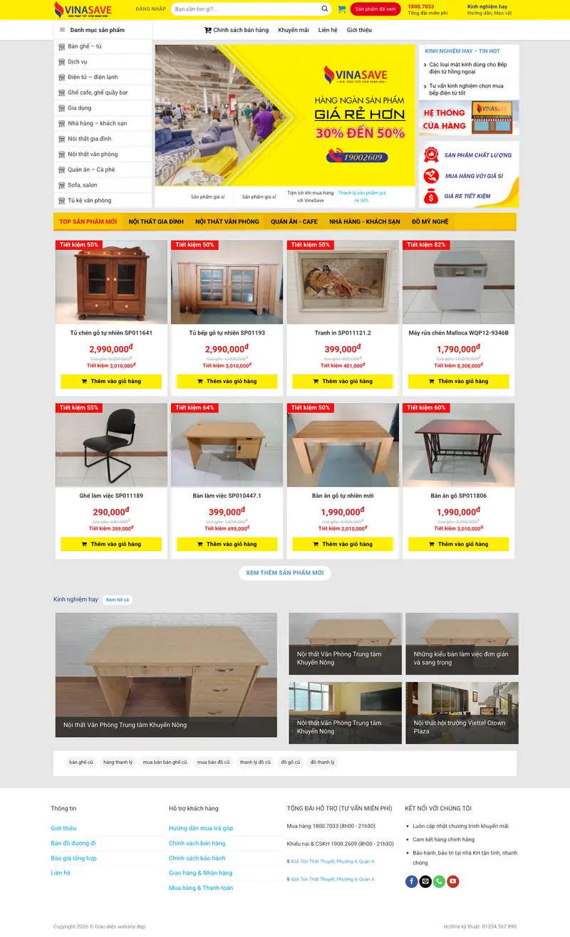 Mẫu web bán nội thất