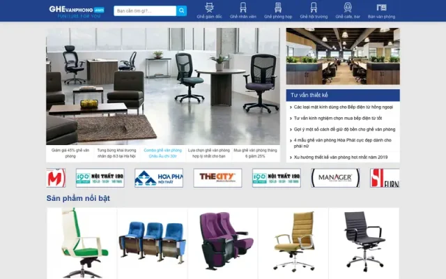 Mẫu web bán ghế văn phòng