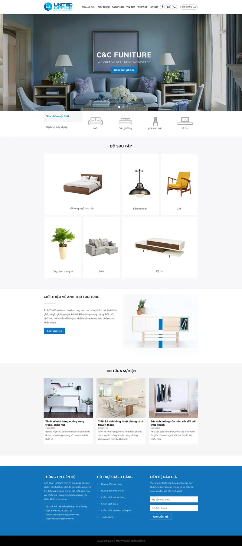 Mẫu web nội thất sang trọng
