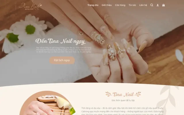 Mẫu web dịch vụ nail và phụ kiện