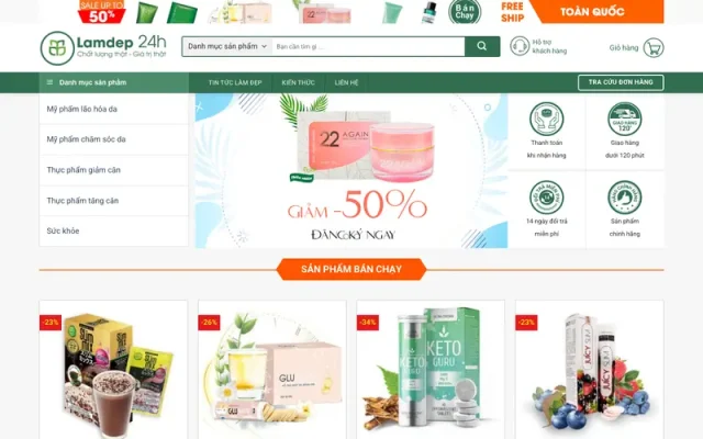Mẫu web mỹ phẩm 09