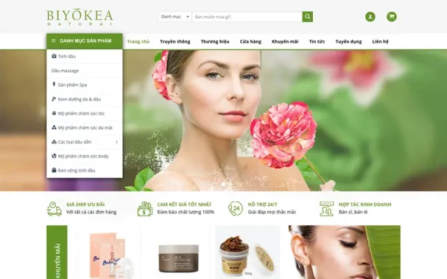 Mẫu web bán mỹ phẩm