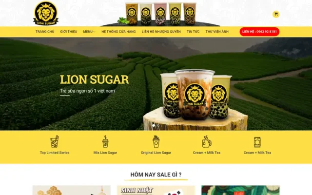 Mẫu web bán trà sữa 02
