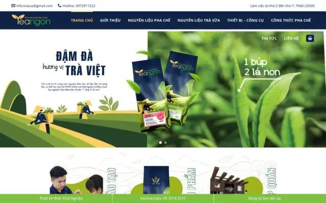 Mẫu web bán trà sữa