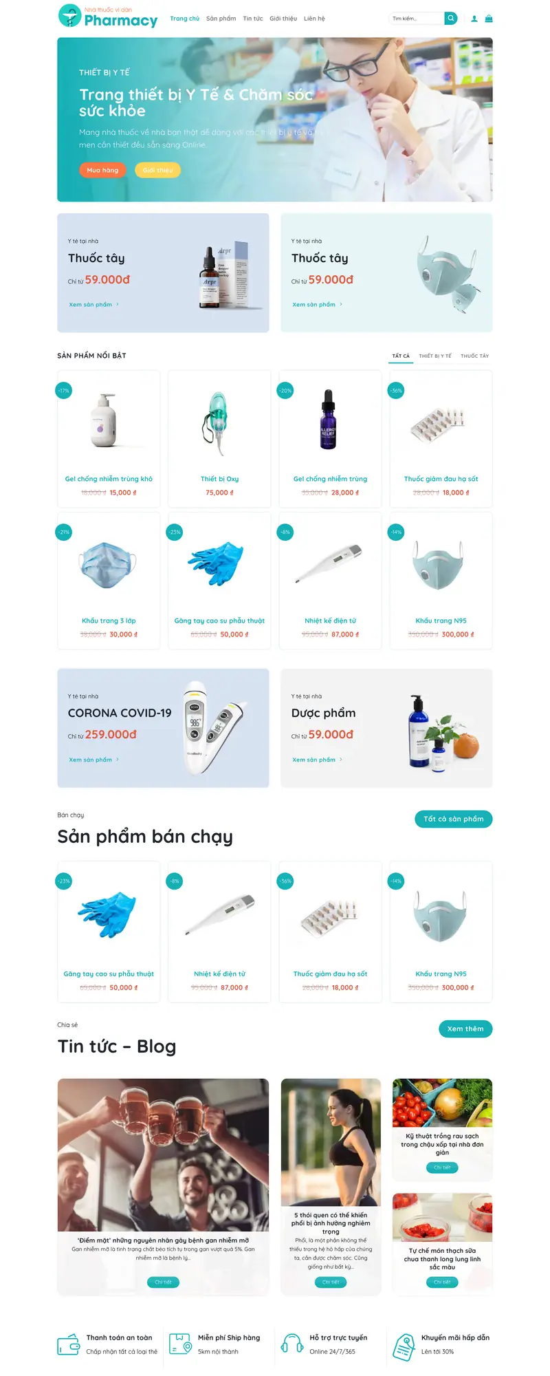 Mẫu web bán thiết bị y tế