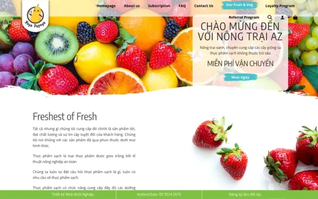 Mẫu web bán nông sản 01