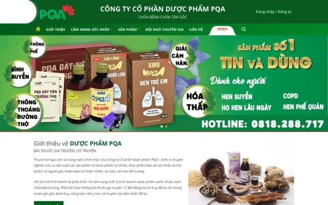 Mẫu web bán thuốc nam 01
