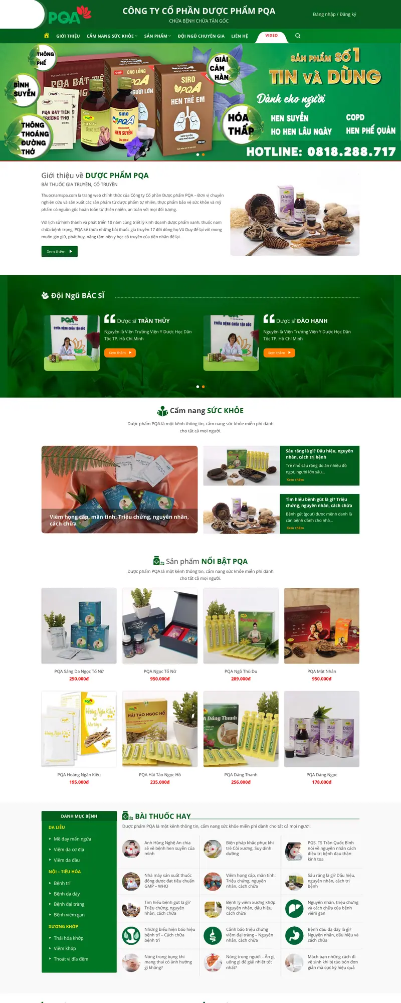 Mẫu web bán thuốc nam 01