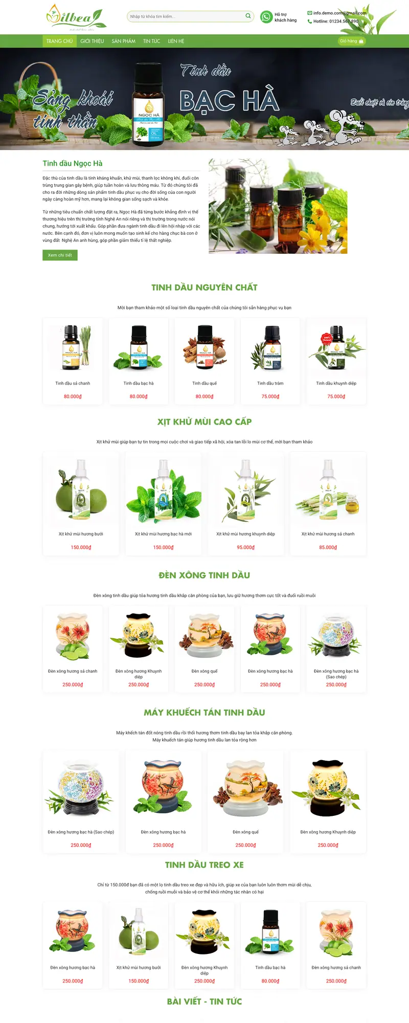Mẫu web thực phẩm chức năng 8 – màn hình 1