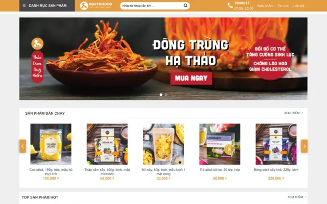 Mẫu web thực phẩm 03