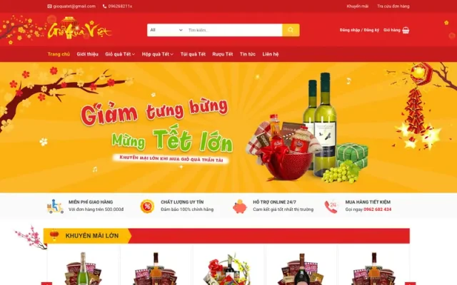 Mẫu web bán quà tết – giới thiệu sản phẩm