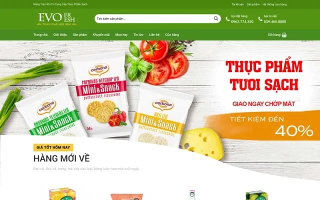 Mẫu web thực phẩm 02