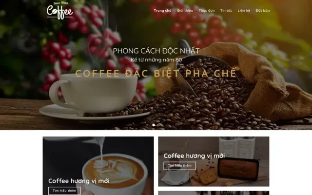 Mẫu web bán cà phê 01