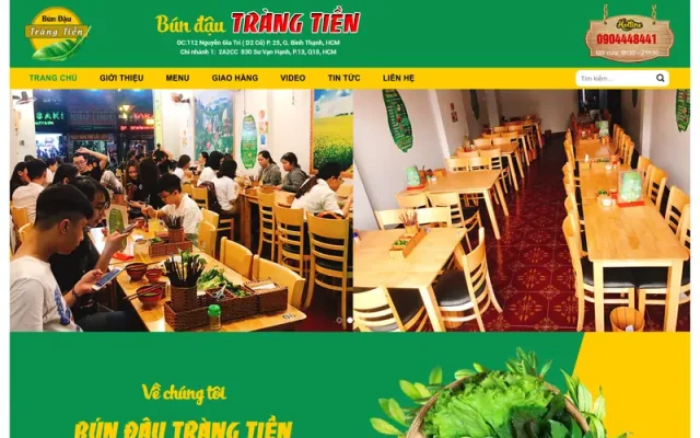 Mẫu web bán bún đậu