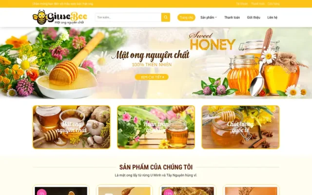 Mẫu web bán mật ong