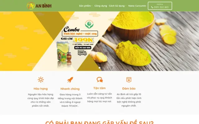 Mẫu web tinh bột nghệ