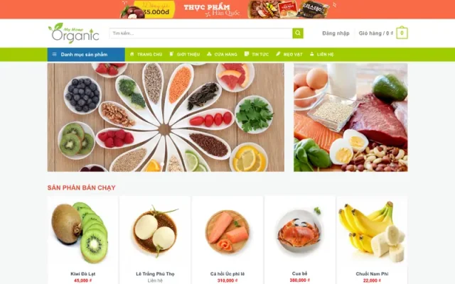 Mẫu web shop thực phẩm tươi
