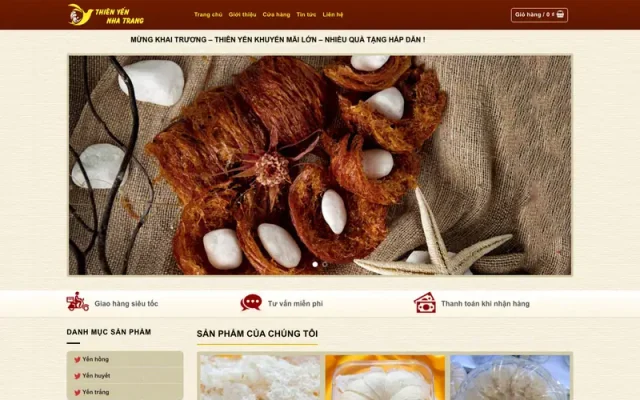 Mẫu web yến sào 02