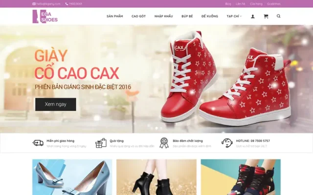 Mẫu web bán giày nữ 01