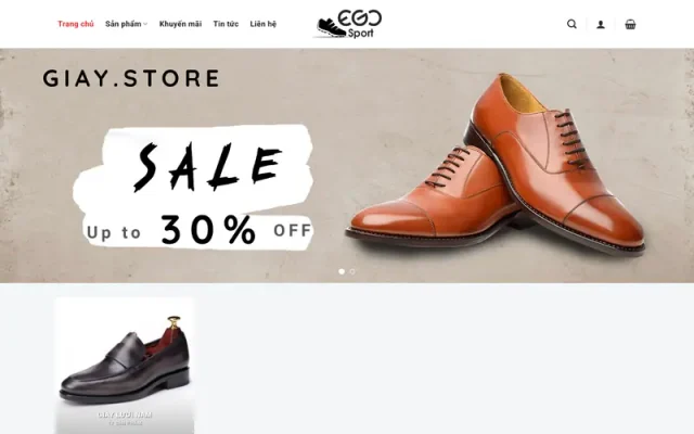 Mẫu web bán giày nam