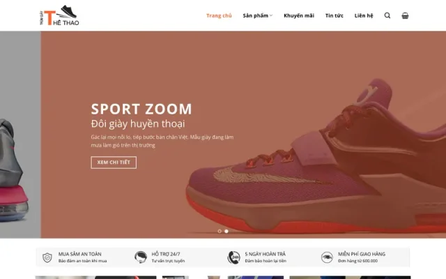 Mẫu web bán giày thể thao 01