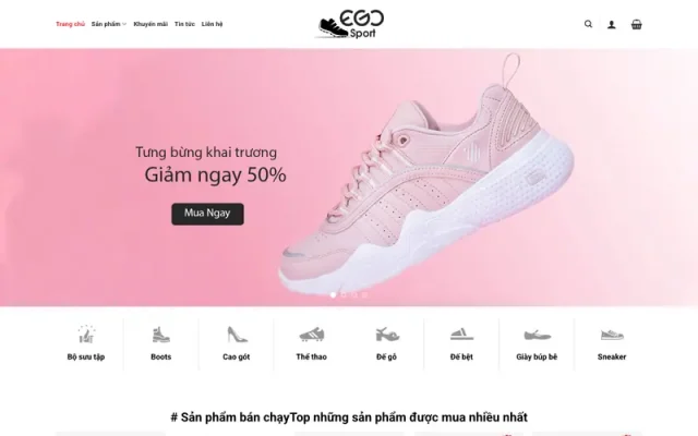 Mẫu web bán giày thể thao