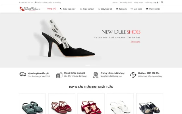 Mẫu web bán giày nữ
