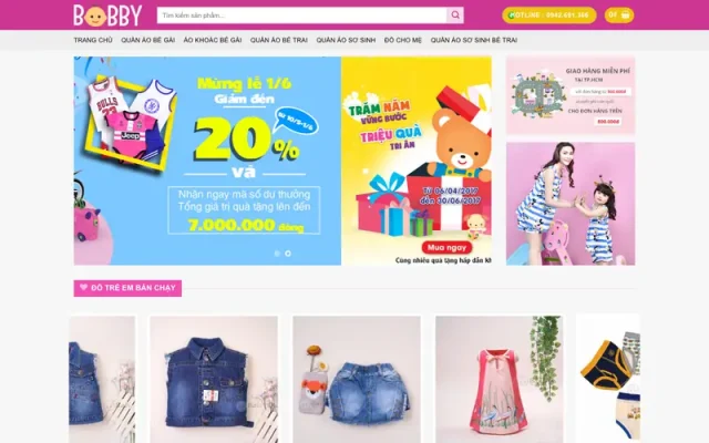Mẫu web bán đồ trẻ em 01