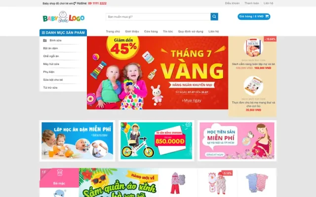 Mẫu web mẹ và bé