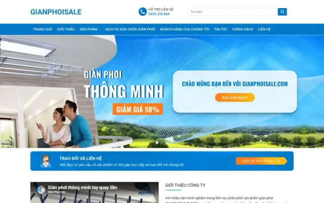 Mẫu web bán giàn phơi