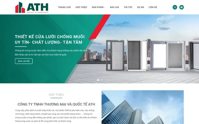 Mẫu web bán cửa lưới