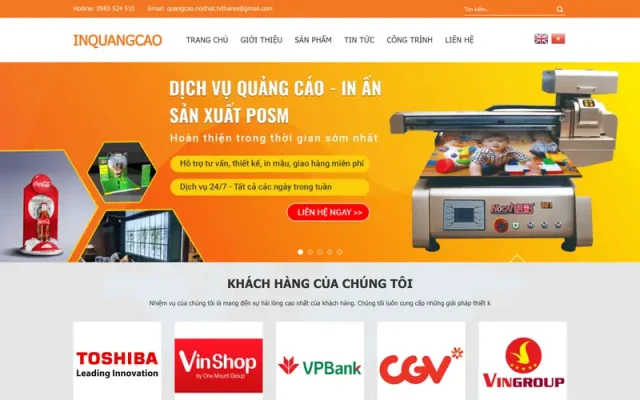 Mẫu web dịch vụ quảng cáo, biển quảng cáo
