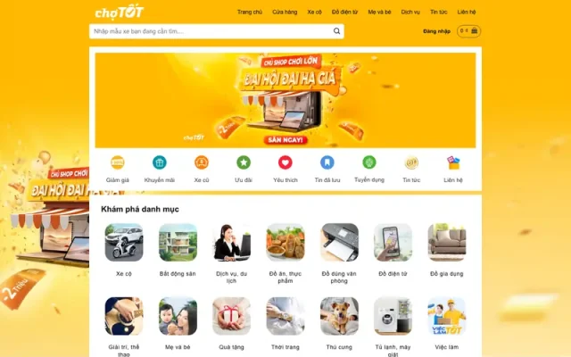 Mẫu web chợ tốt