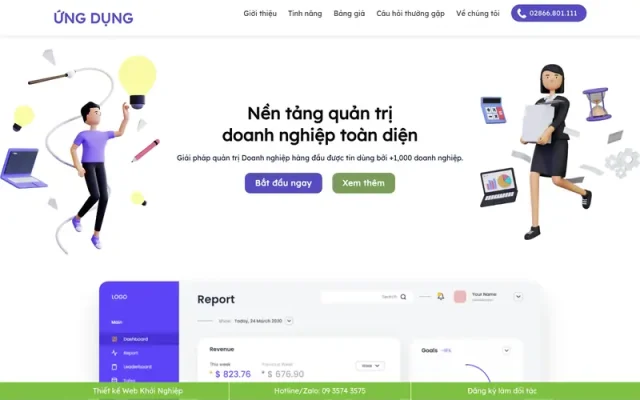 Mẫu web landing page phần mềm, ứng dụng