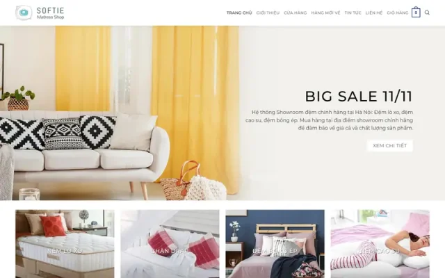 Mẫu web bán nệm