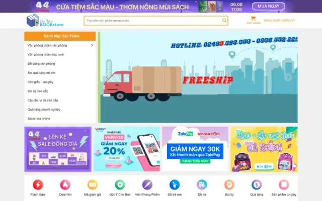 Mẫu web bán sách 01