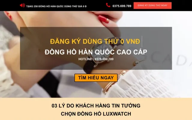 Mẫu web landing page bán đồng hồ 02