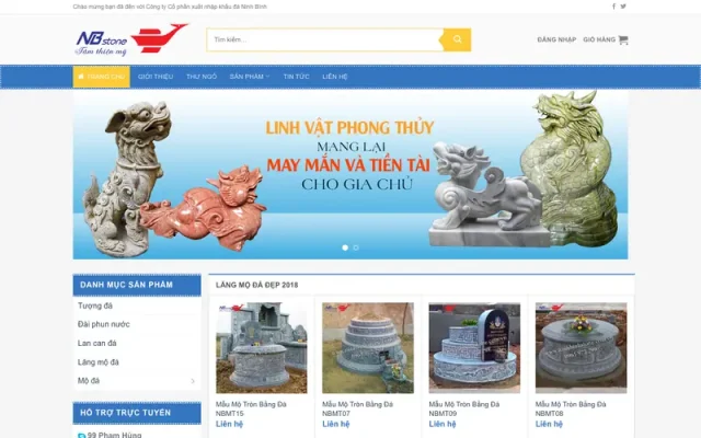 Mẫu web bán bia đá