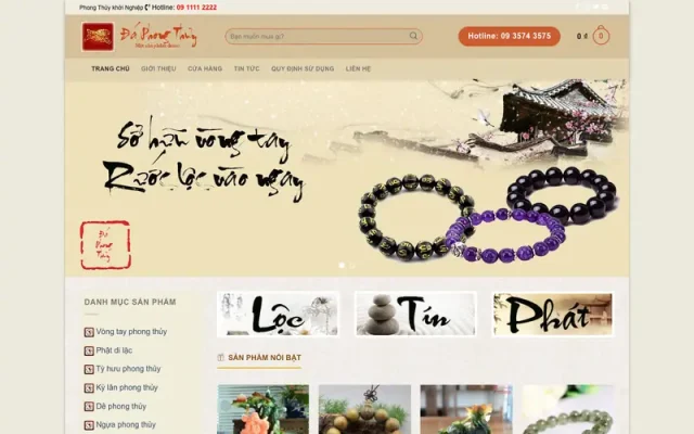 Mẫu web bán đồ phong thủy