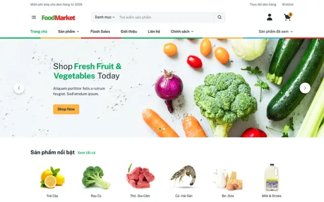 Mẫu web thực phẩm 1