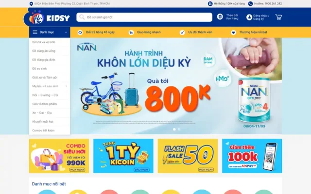 Mẫu web shop mẹ và bé 6 – kidsy