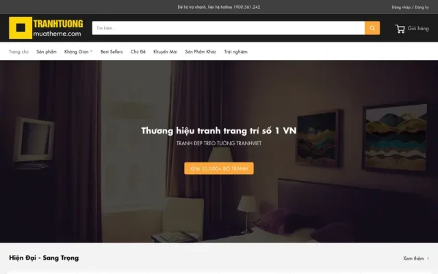 Mẫu web bán tranh tường canvas 2
