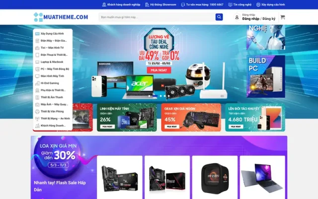 Mẫu web bán laptop, máy tính 3
