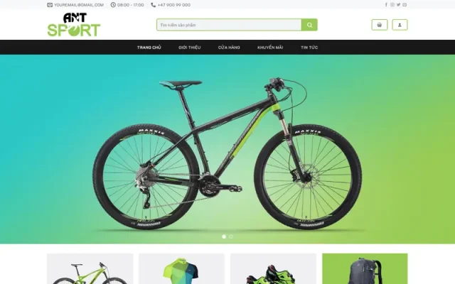 Mẫu web quần áo, dụng cụ thể thao ant sport
